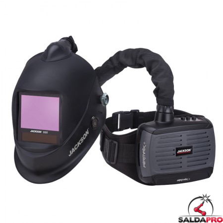 Maschera per saldatura Jackson Safety Translight+ 555 autoscurante DIN 3/5-14 e respiratore Airmax+