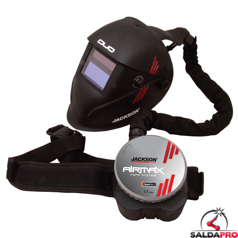 Maschera per saldatura Jackson Safety Duo autoscurante DIN 4/9-13 con respiratore Airmax