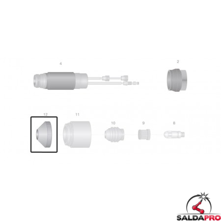 dettaglio distanziale 5-300a ricambio torcia taglio plasma maximizer300 thermal dynamics