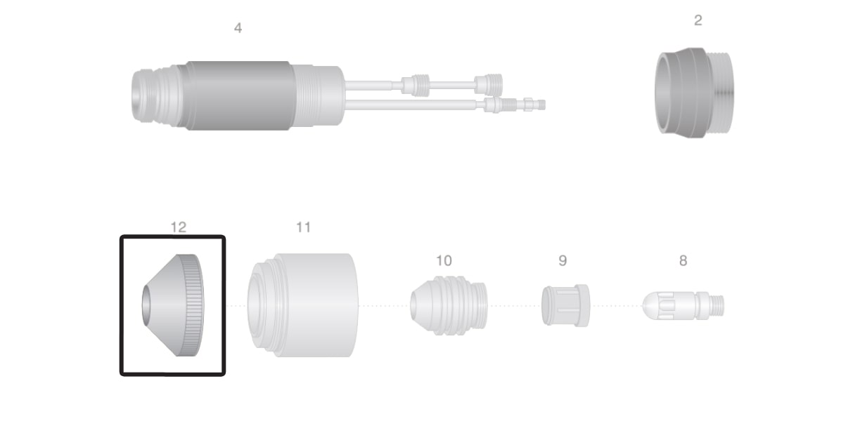 dettaglio distanziale 50-300a torcia macchina thermal dynamics maximizer300 taglio plasma